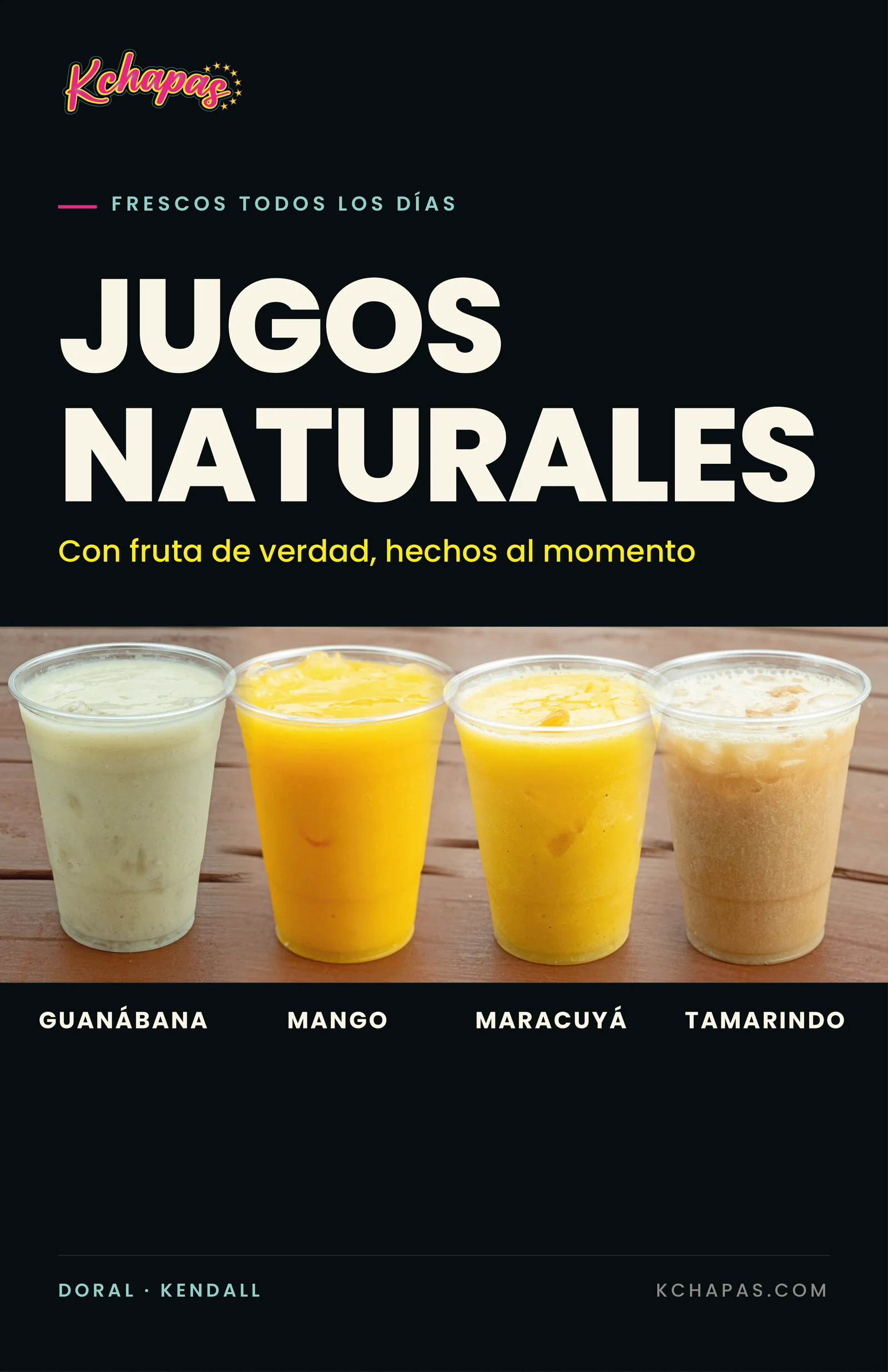 Póster de jugos naturales