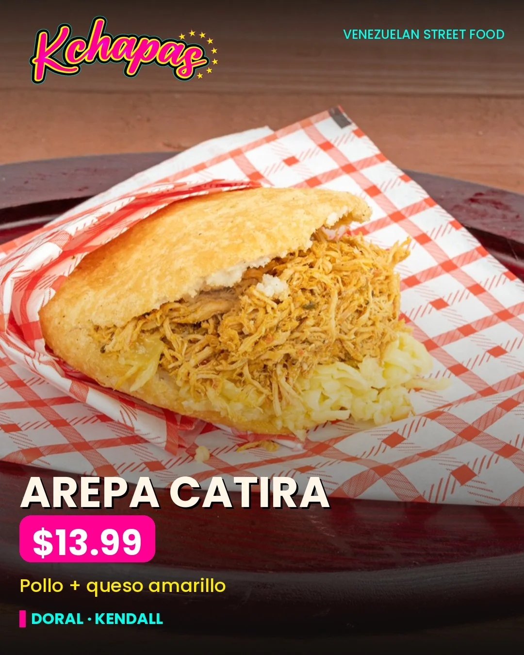Publicación de la arepa catira con precio
